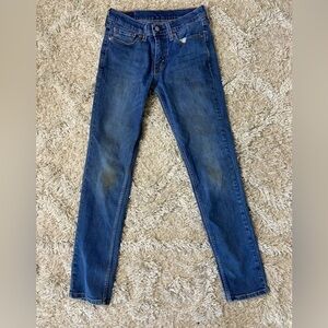 Levi’s Men’s 511 Slim Fit Stained Distressed Worn Denim Jeans W29 L32 Zip Fly